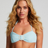 Haut de bikini bandeau Crinkle, Bleu