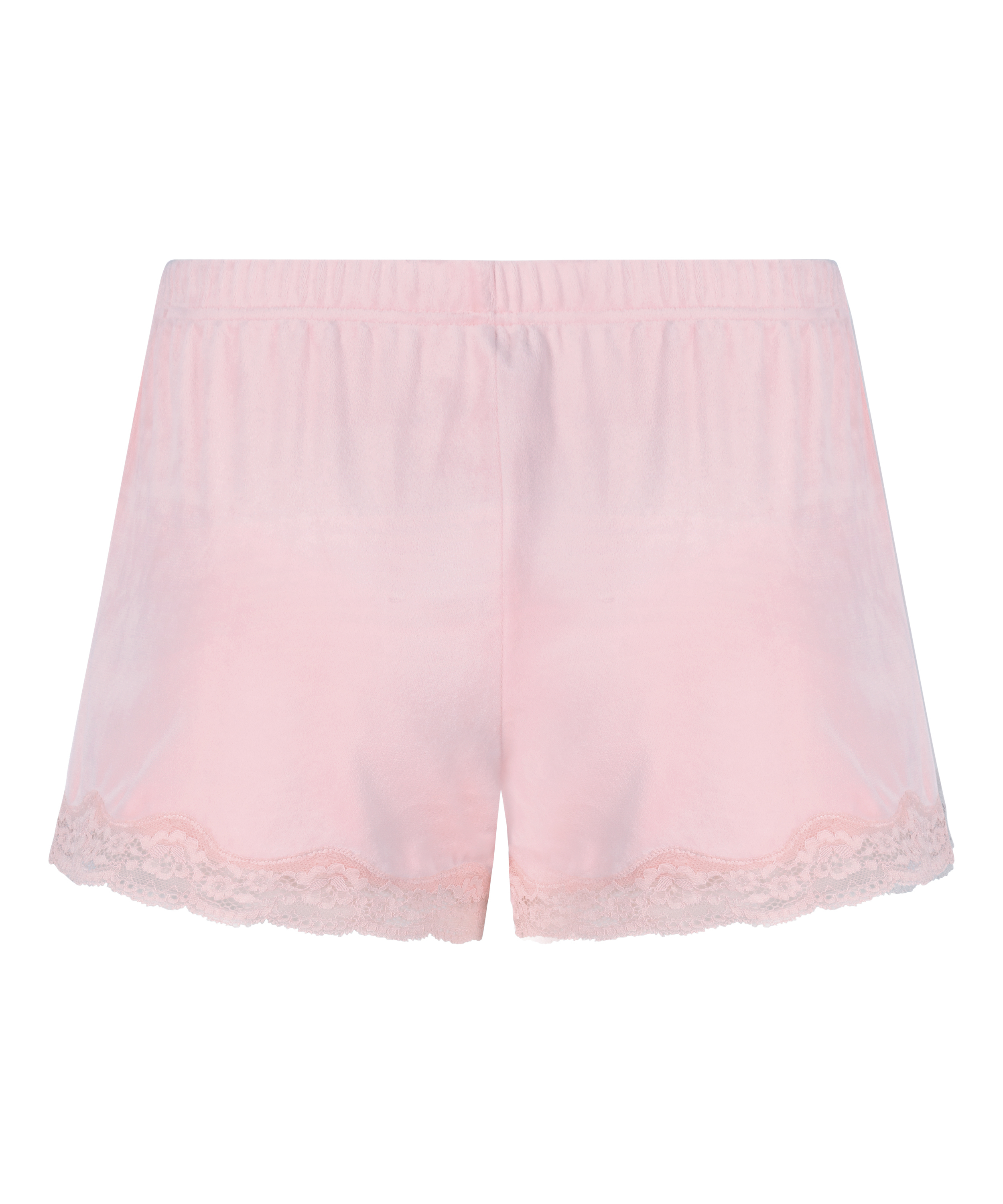 Short en velours à dentelle, Rose, main