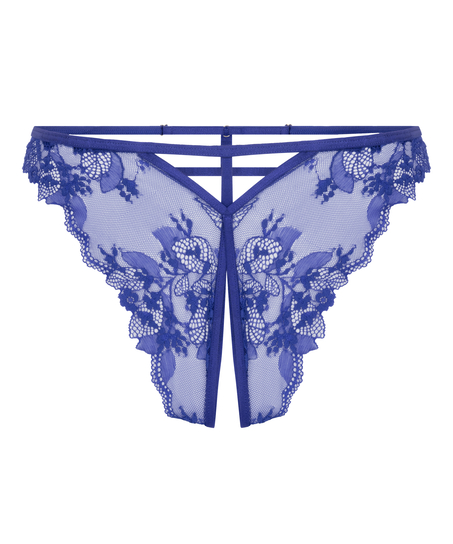 Culotte brésilienne fendue à l'entrejambe Amari, Bleu