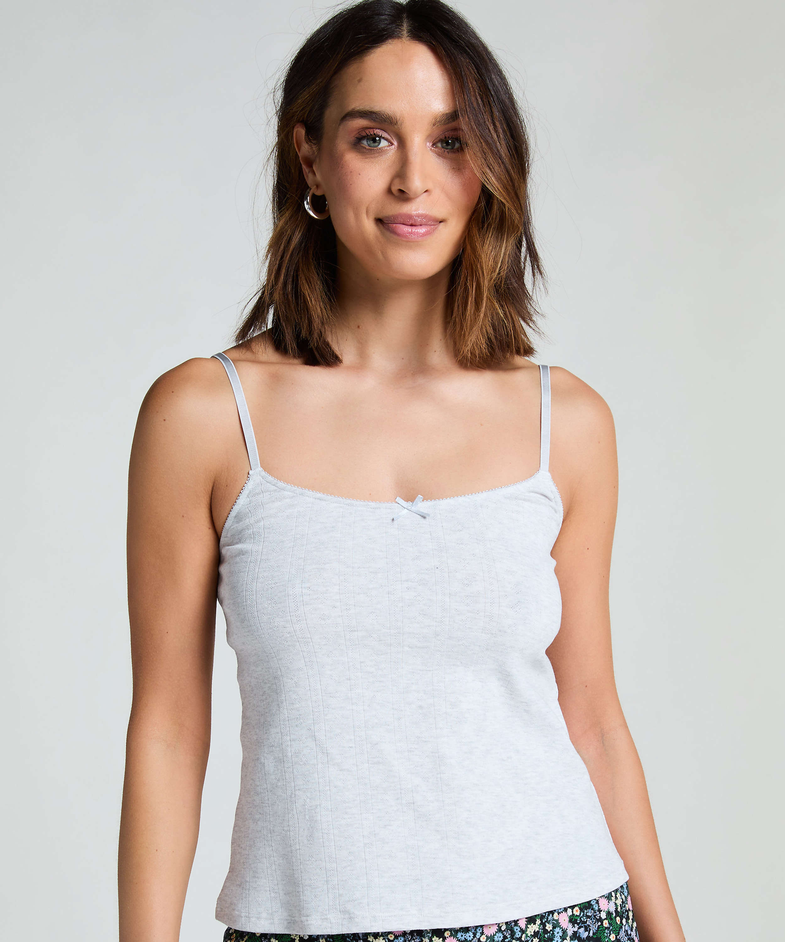 Haut de pyjama Pointelle, Gris, main