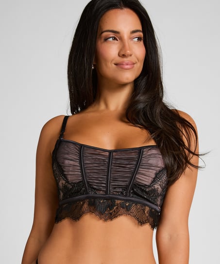 Soutien-gorge &agrave; armatures non-pr&eacute;form&eacute; longline Cynthia, Noir