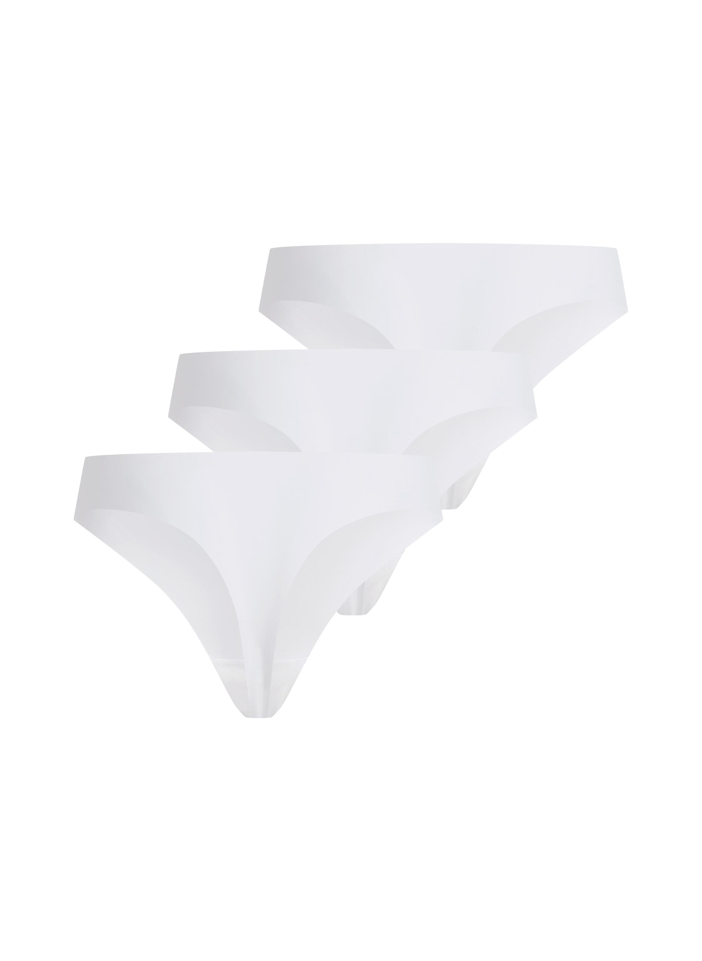 Lot de 3 strings invisibles avec dentelle à l'arrière, Blanc, main