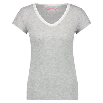 Top Rib V-Neck, Gris