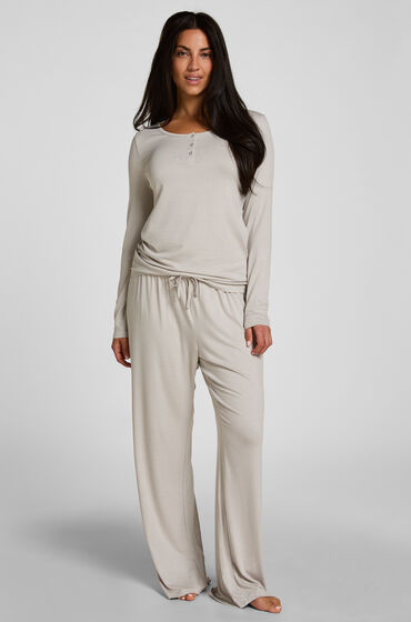 Hunkemöller Pantalon de Pyjama Rayé Jersey Gris