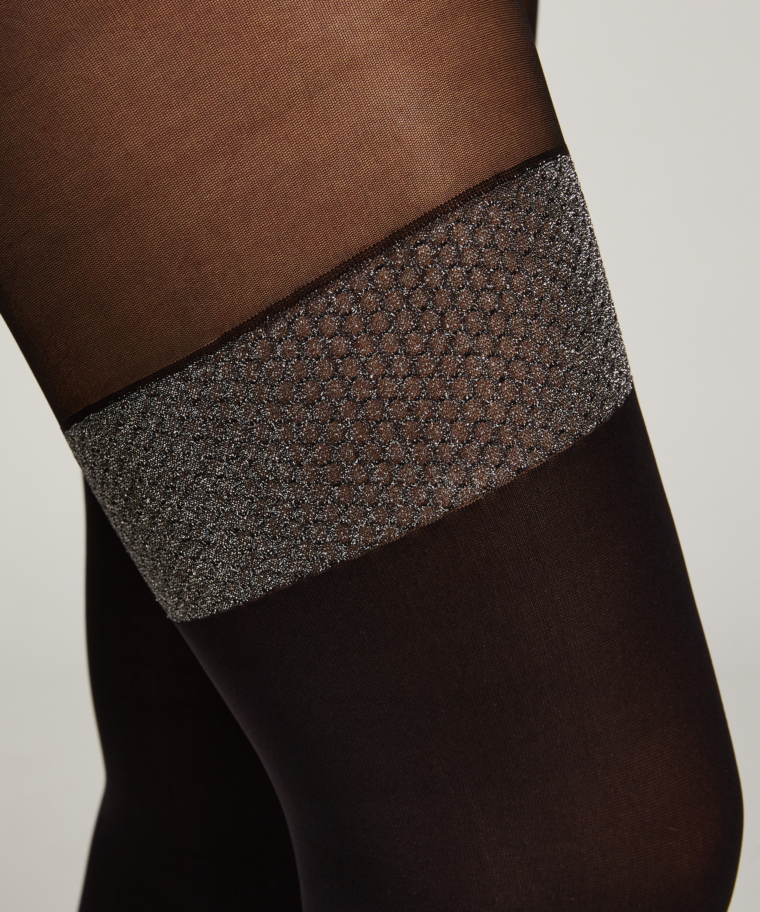 Collants 50 Deniers en lurex, Noir, main