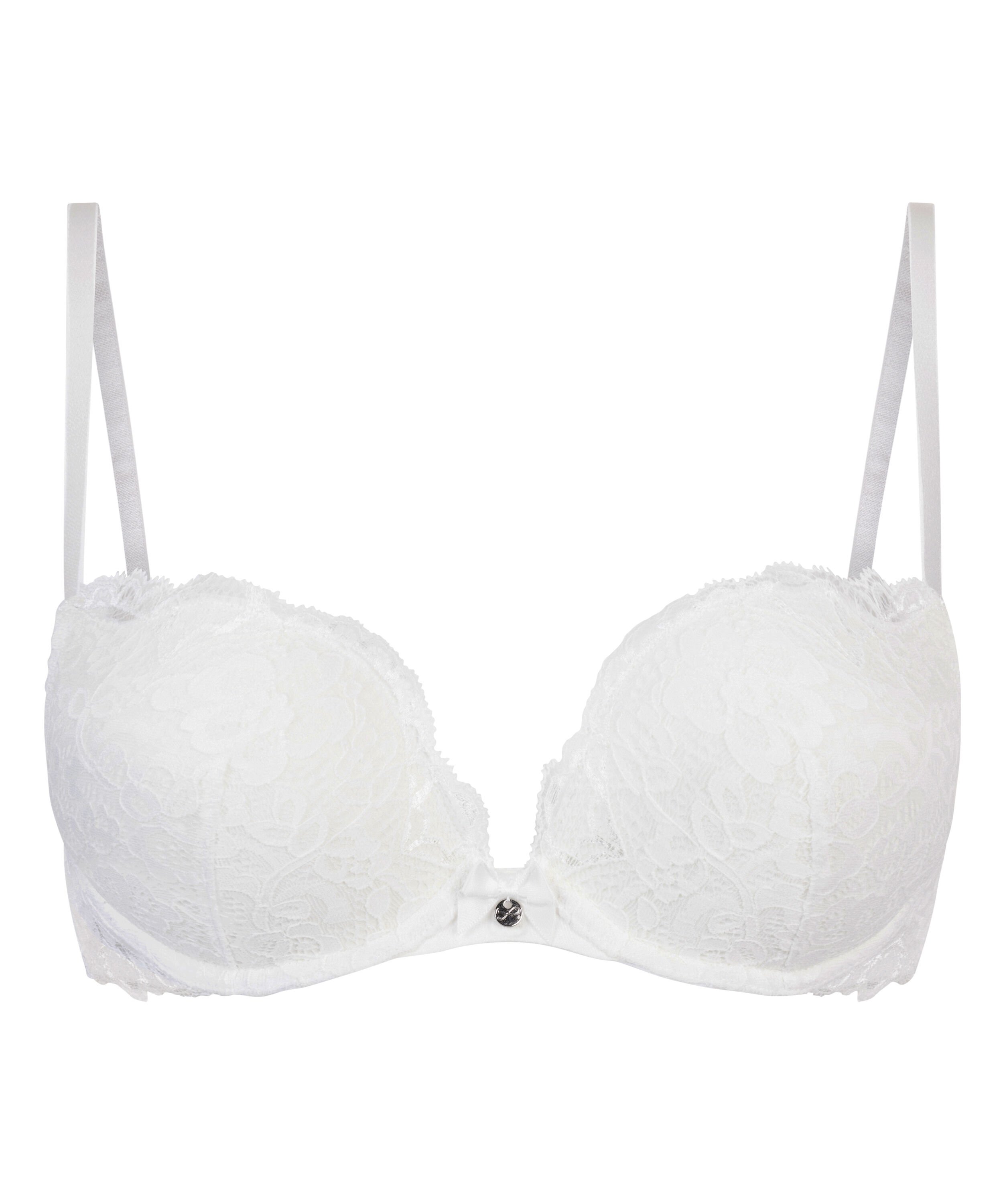 Soutien-gorge &agrave; armatures maximiseur pr&eacute;form&eacute; Marine, Blanc