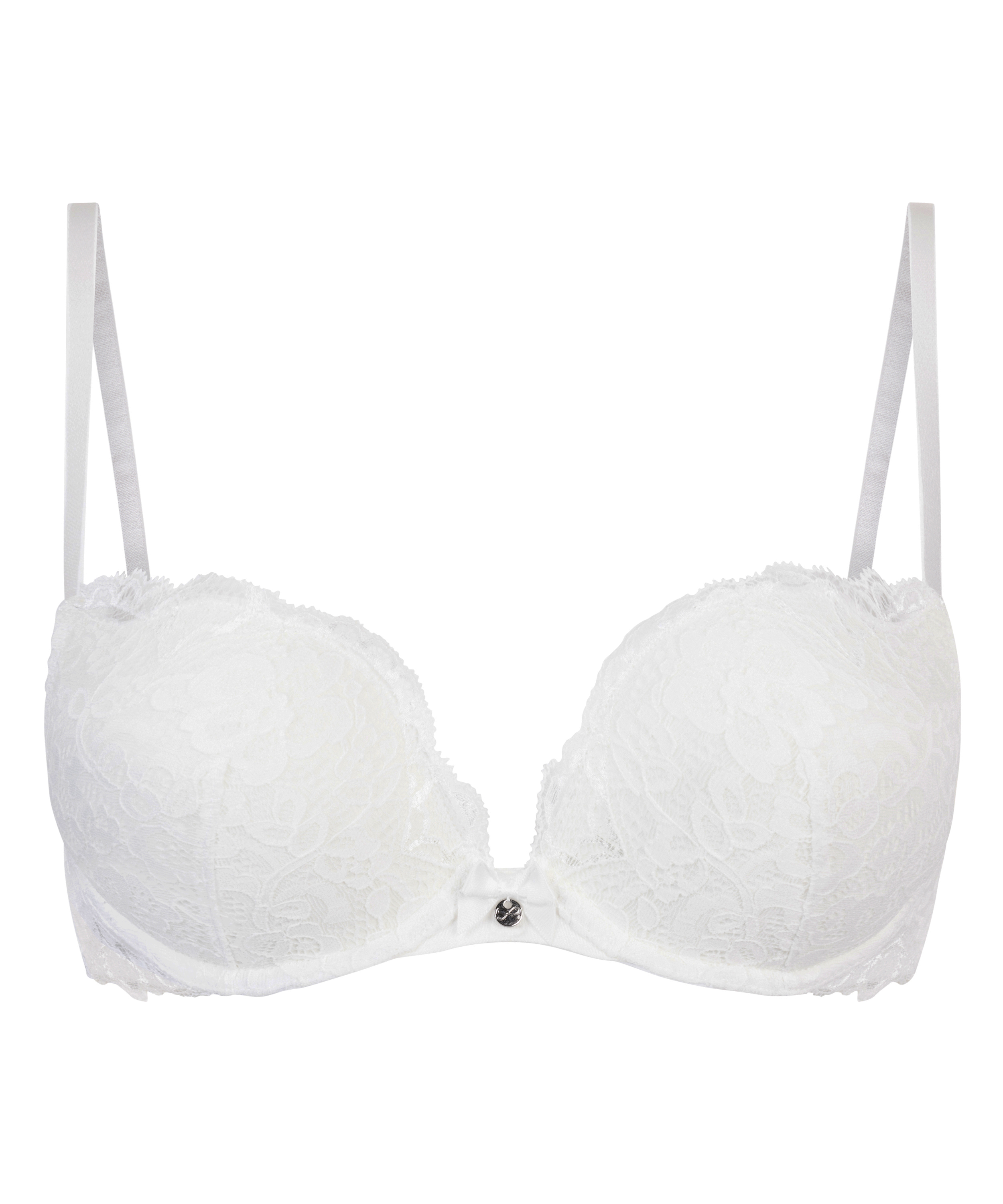Soutien-gorge à armatures maximiseur préformé Marine, Blanc, main