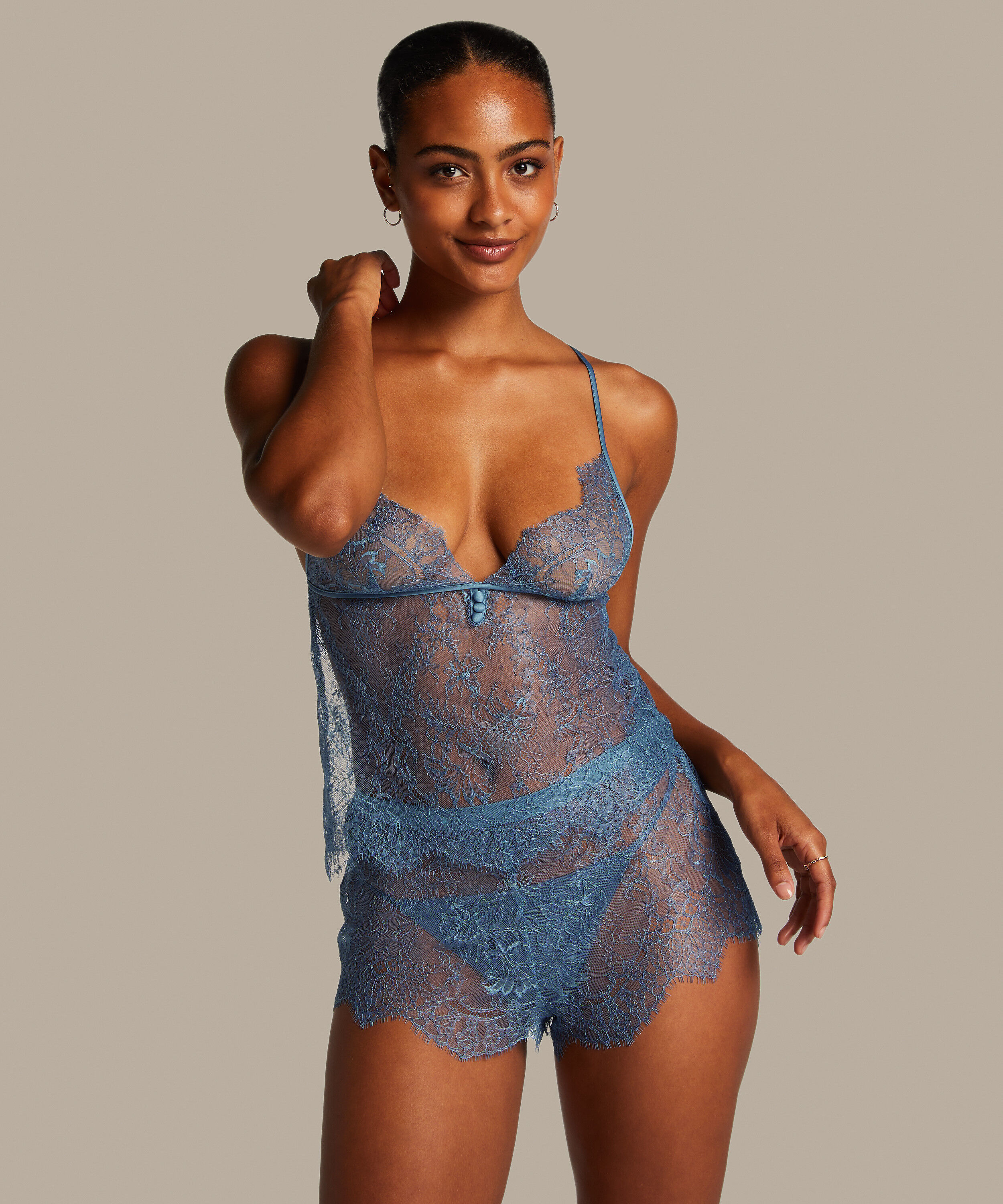 Shorts Lace Delphine, Bleu