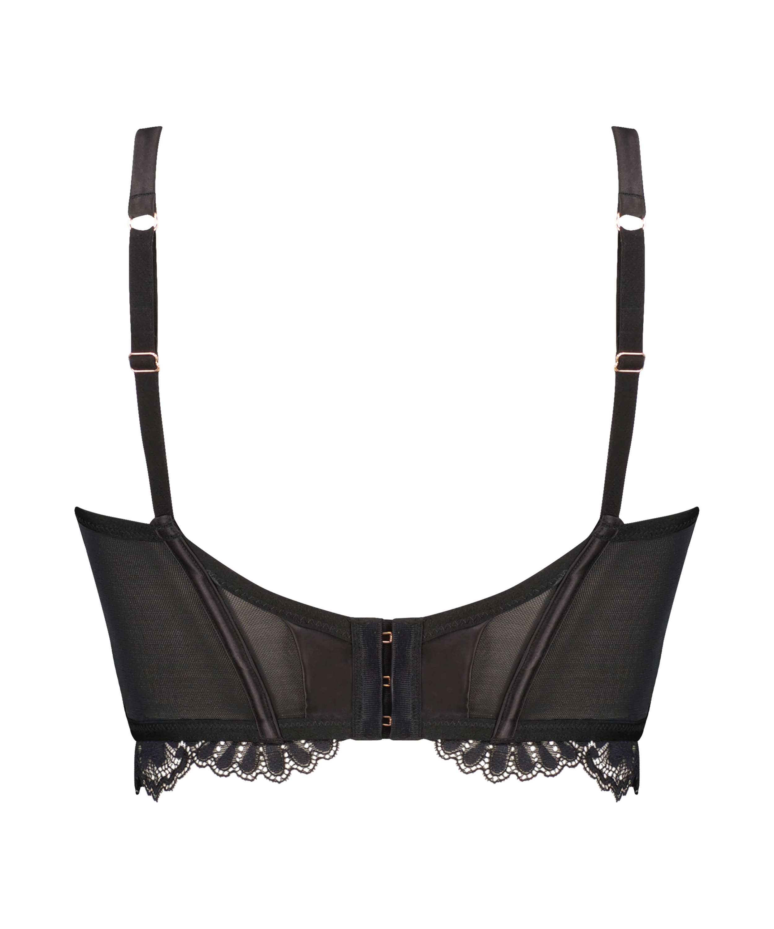 Soutien-gorge non-rembourré à armatures préformé longline Jamie, Noir, main