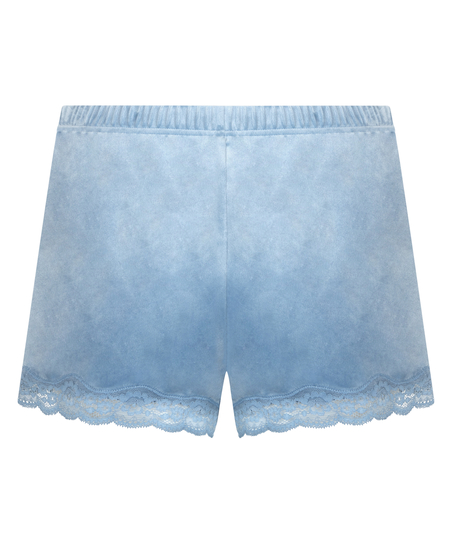 Short velours dentelle, Bleu
