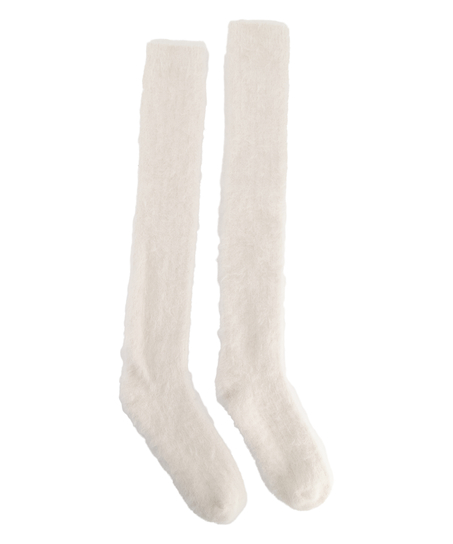 Chaussettes Longues Duveteuses, Beige