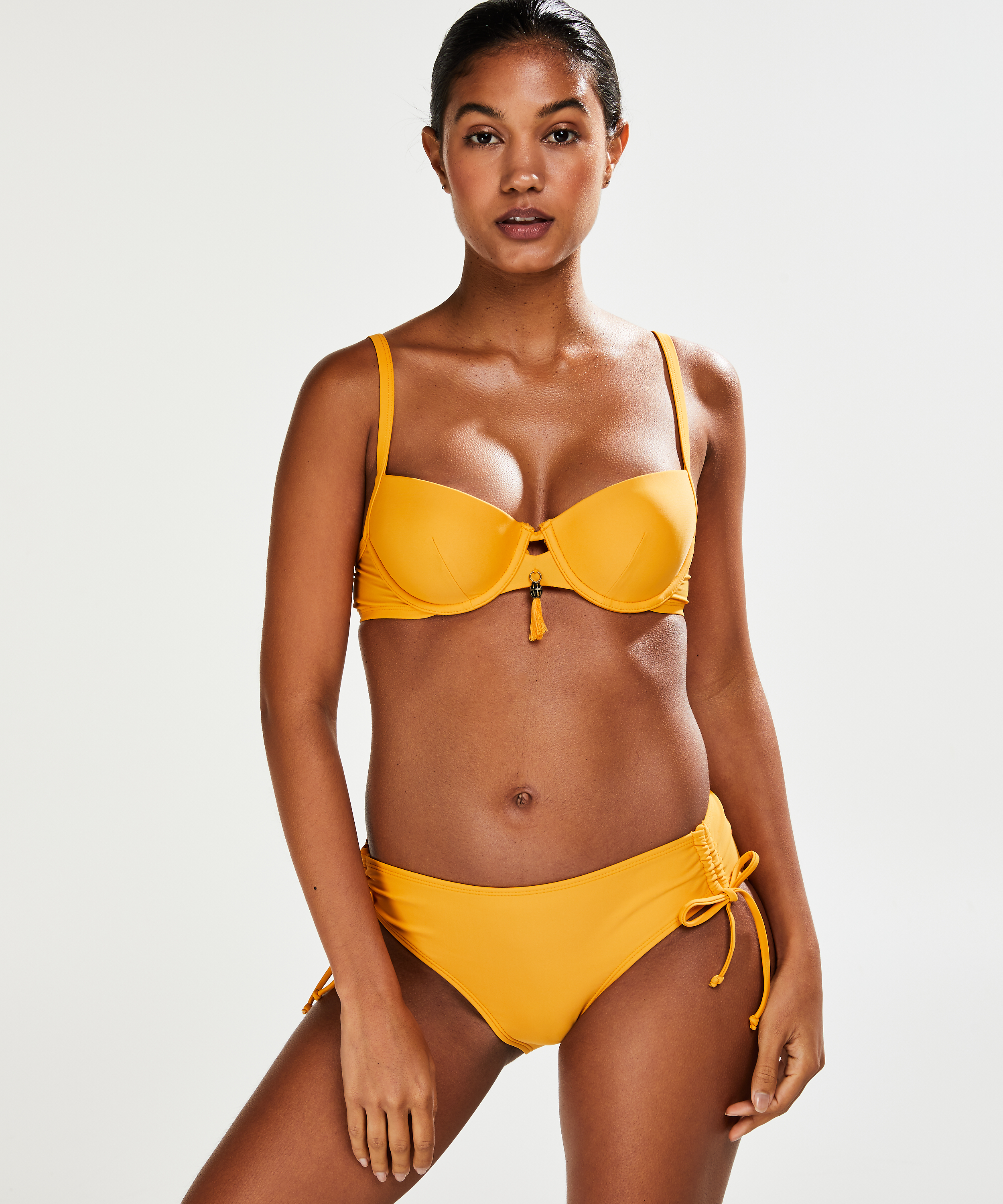 Slip de Bikini Rio Amanda Queen, Jaune, main