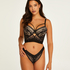 Soutien-gorge à armatures préformé longline Cleo, Noir