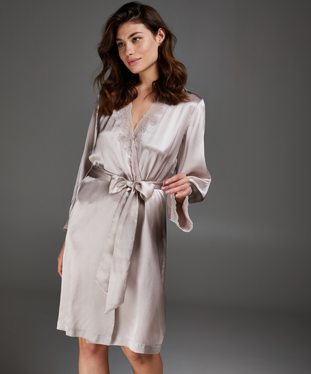 Kimono en dentelle de soie, Rose