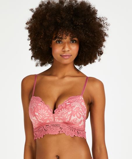 Soutien-gorge pr&eacute;form&eacute; sans armatures longline Shiloh, Rose