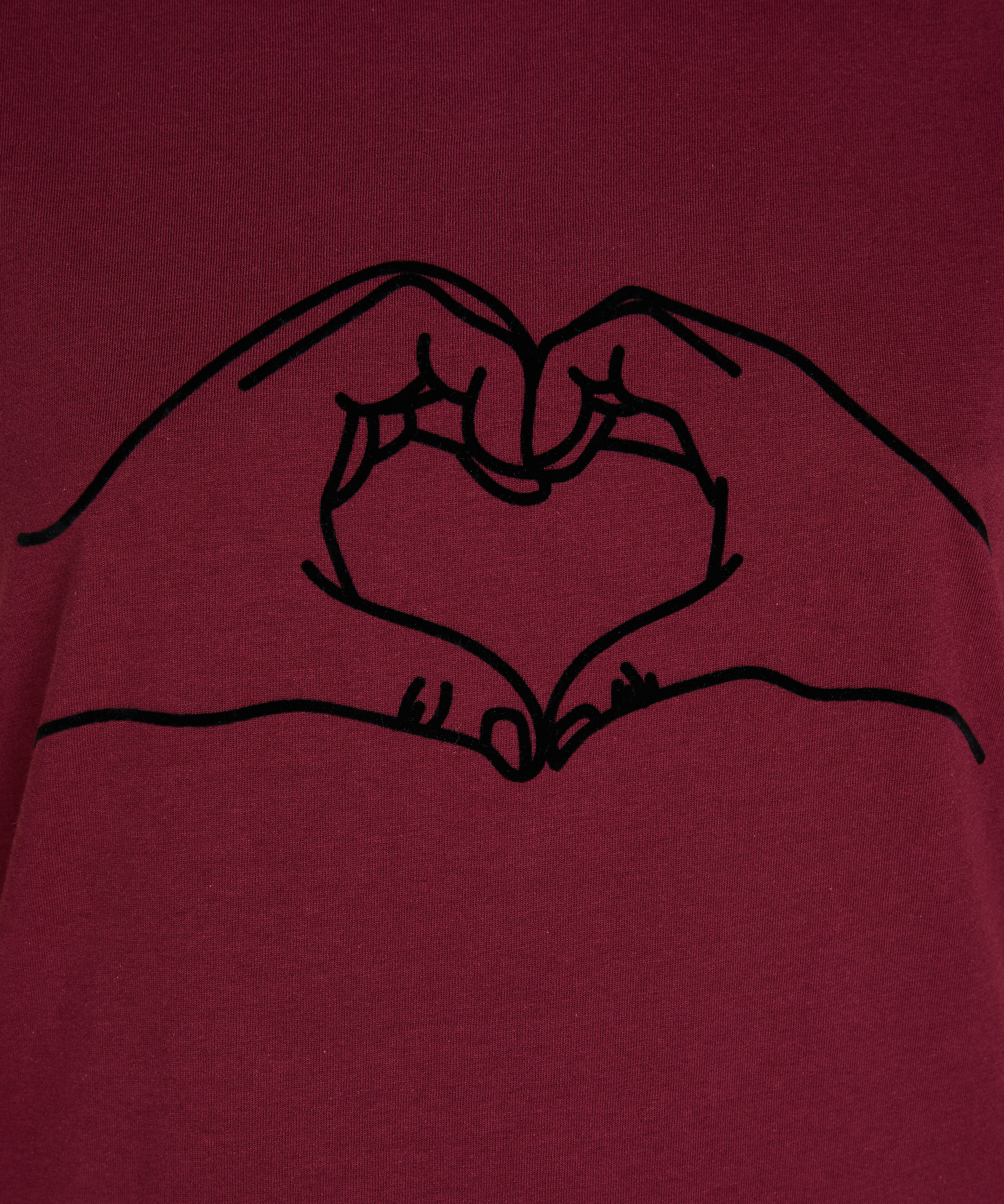 Chemise de nuit à col rond, Rouge, main