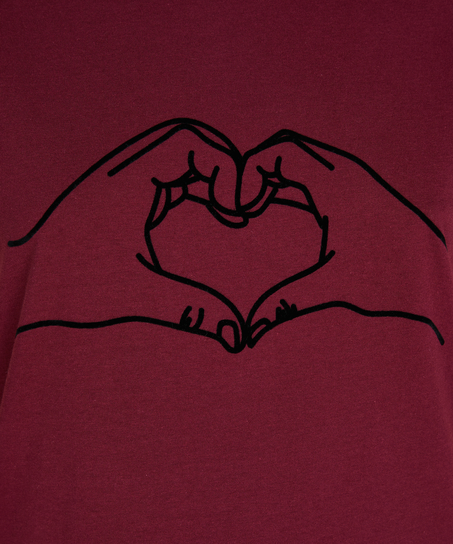 Chemise de nuit à col rond, Rouge