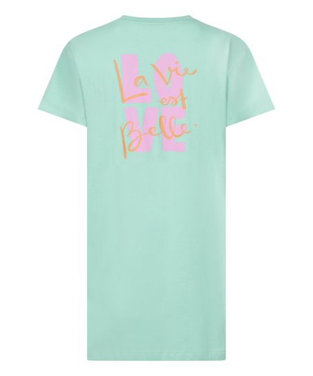 Chemise de nuit &agrave; col rond, Vert