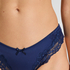 Slip brésilien Lace & Shine, Bleu