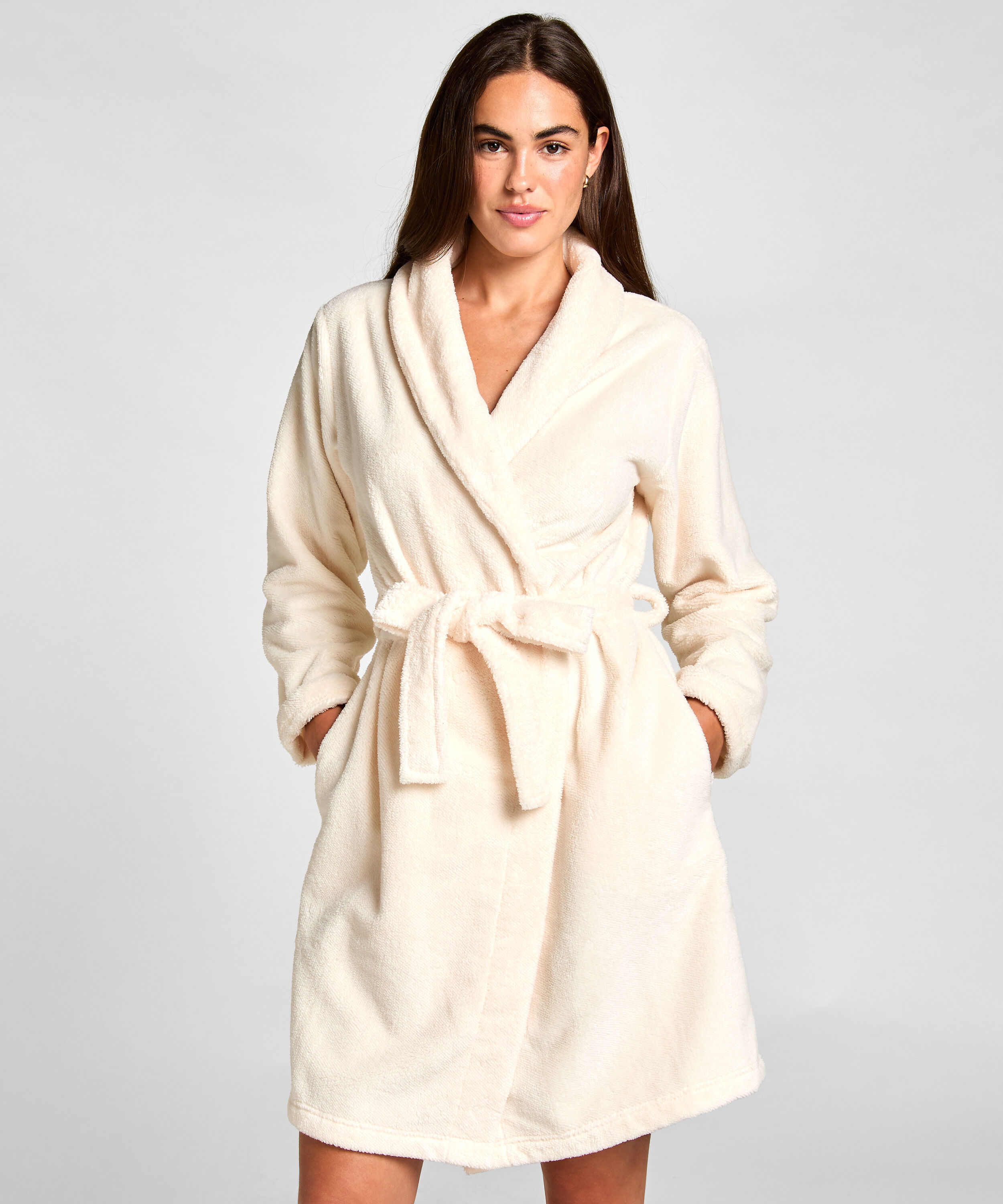 Peignoir Fleece, Blanc