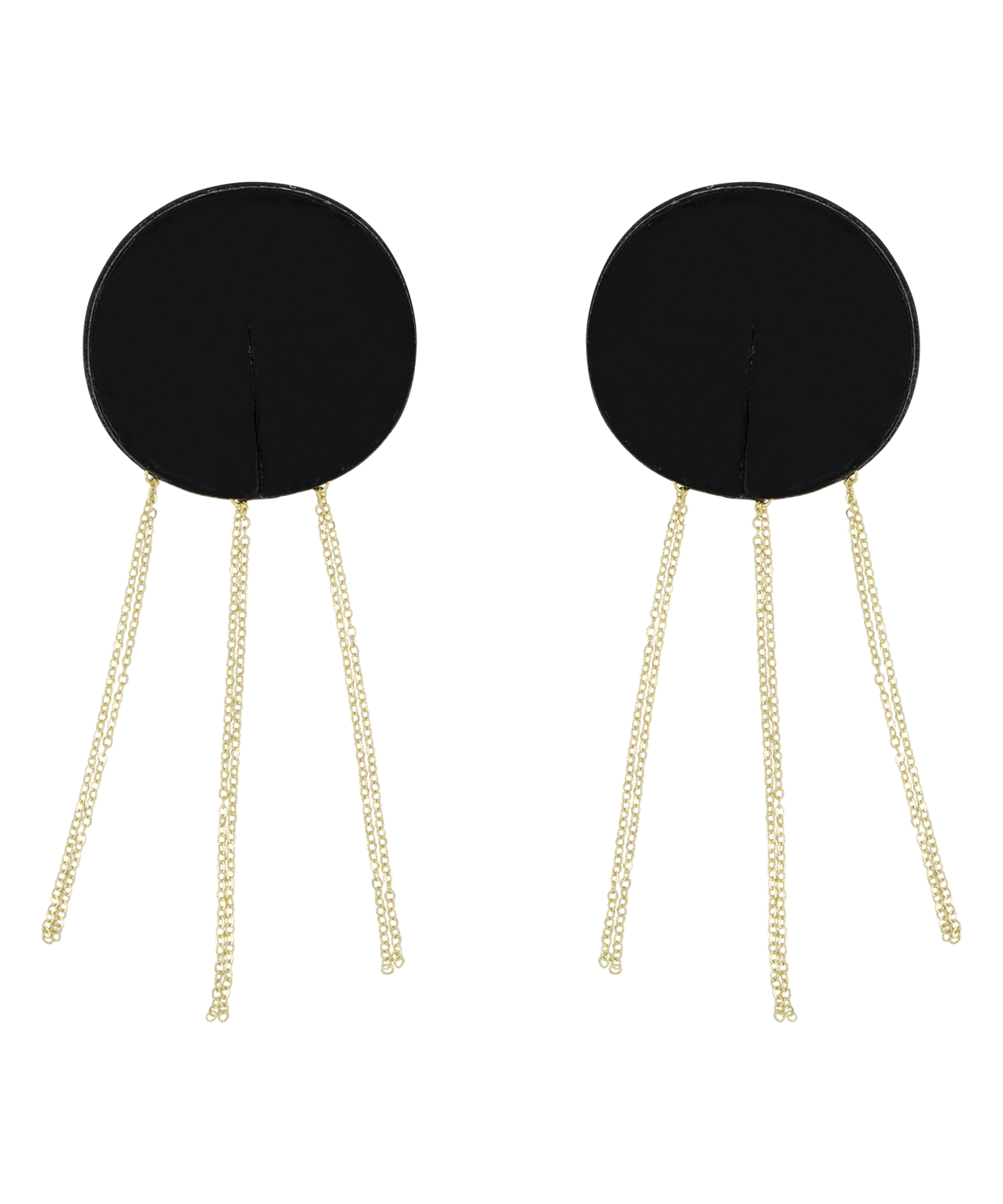 Couvre-tétons avec chaînes en diamant, Noir, main