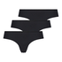 Lot de 3 slips brésiliens invisibles, Noir