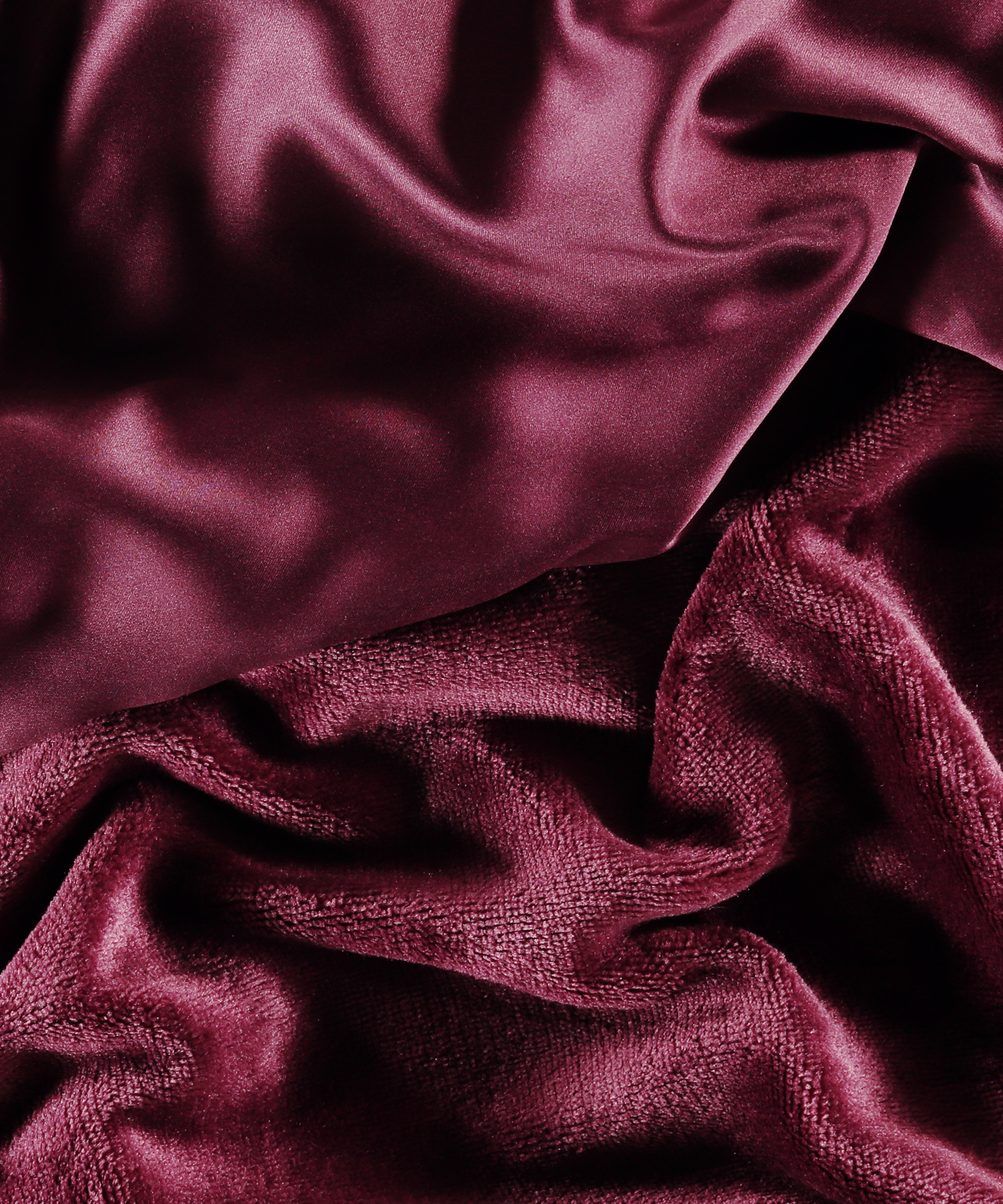 Peignoir en polaire satinée, Violet, main