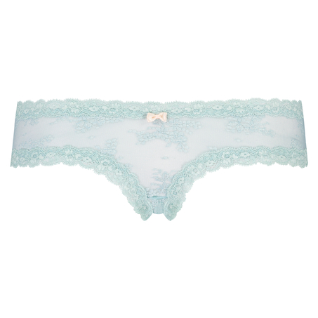 Slip brésilien V-shape Floral Mesh, Blanc