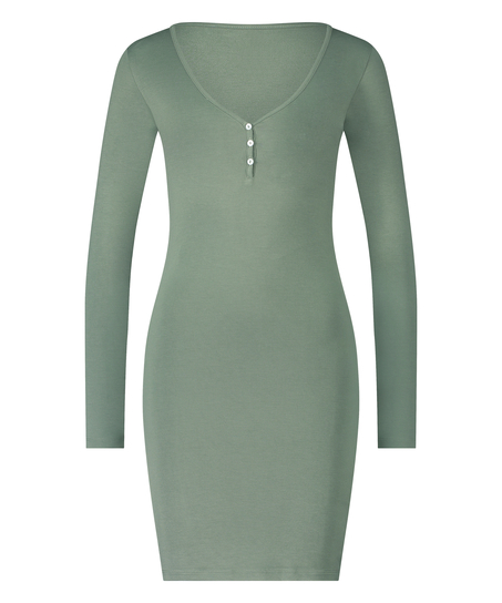 Chemise de nuit Henley, Vert
