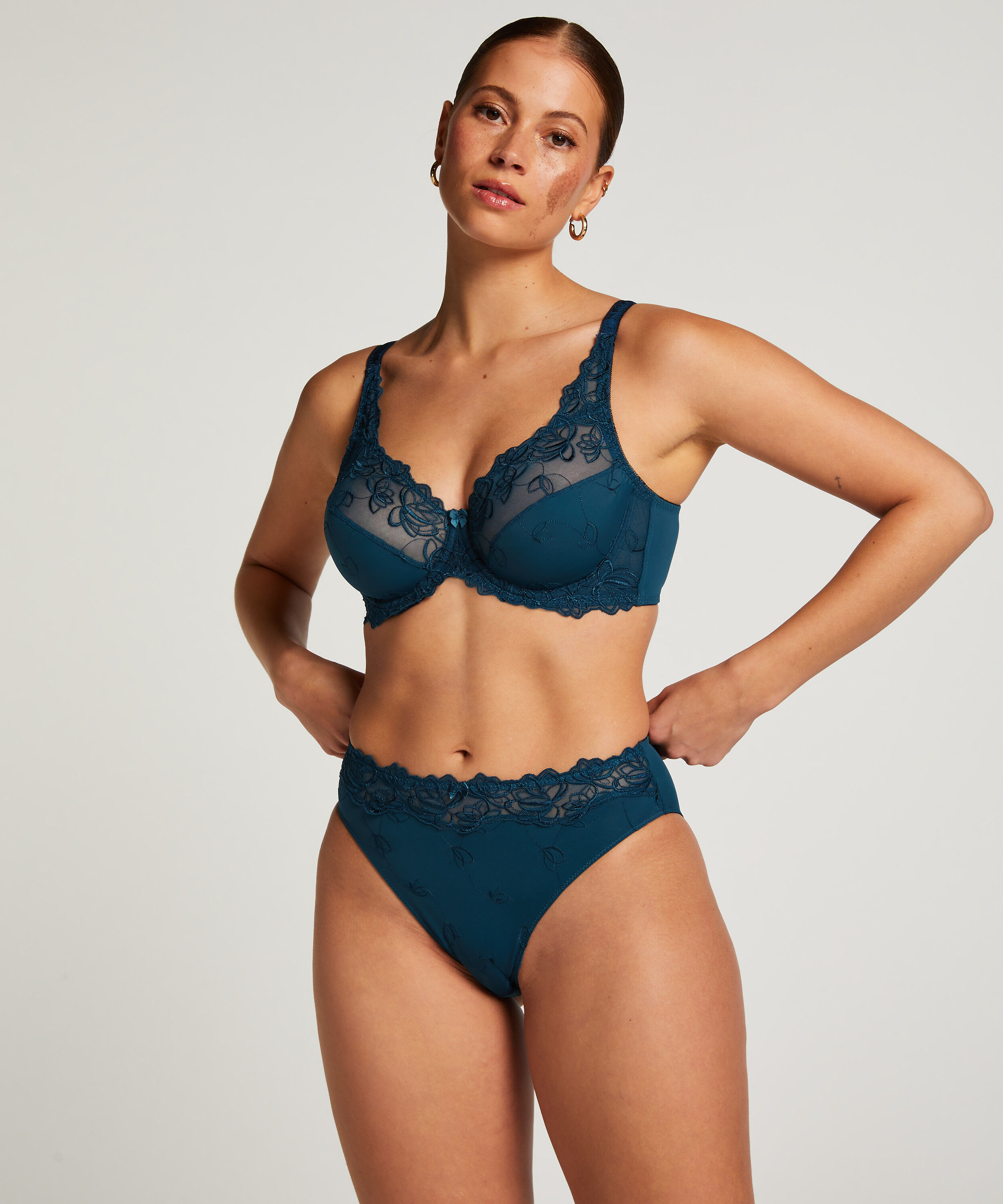 Slip taille haute Diva, Bleu