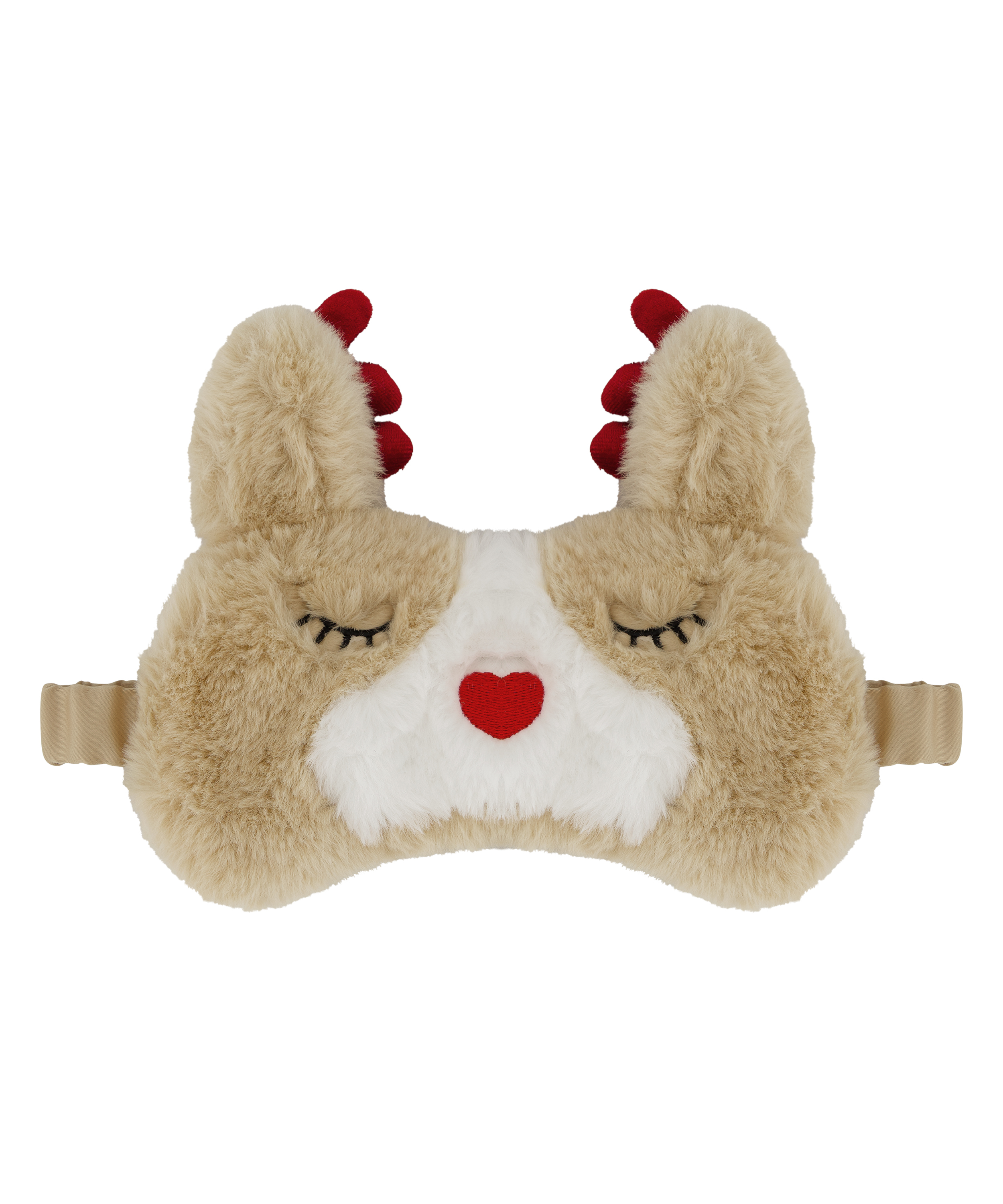 Masque de nuit Fake Fur, Beige, main