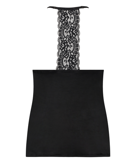 Top Velours Lace, Noir