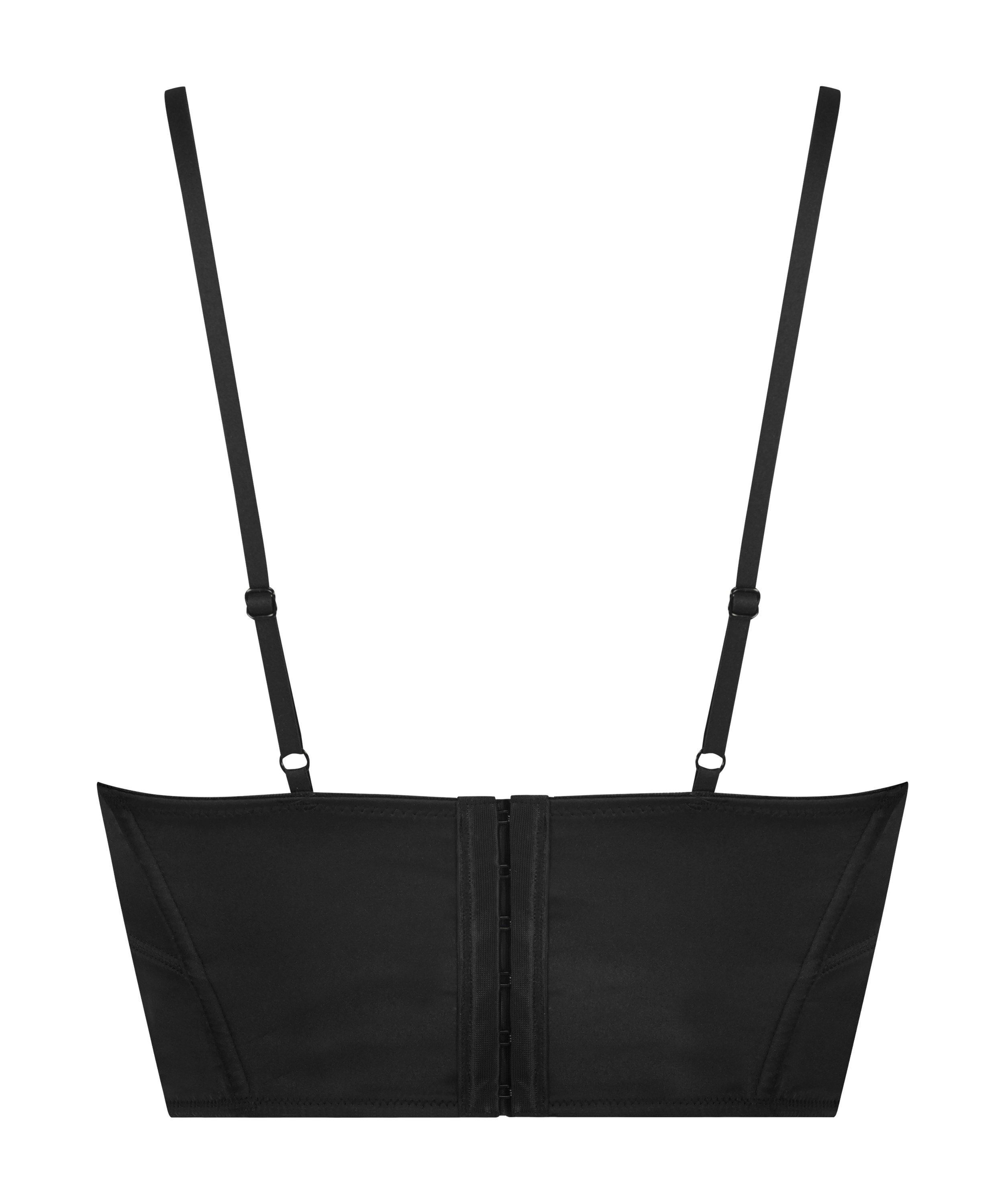 Top corset en Satin, Noir, main