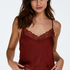Haut de camisole Satin Dentelle, Rouge