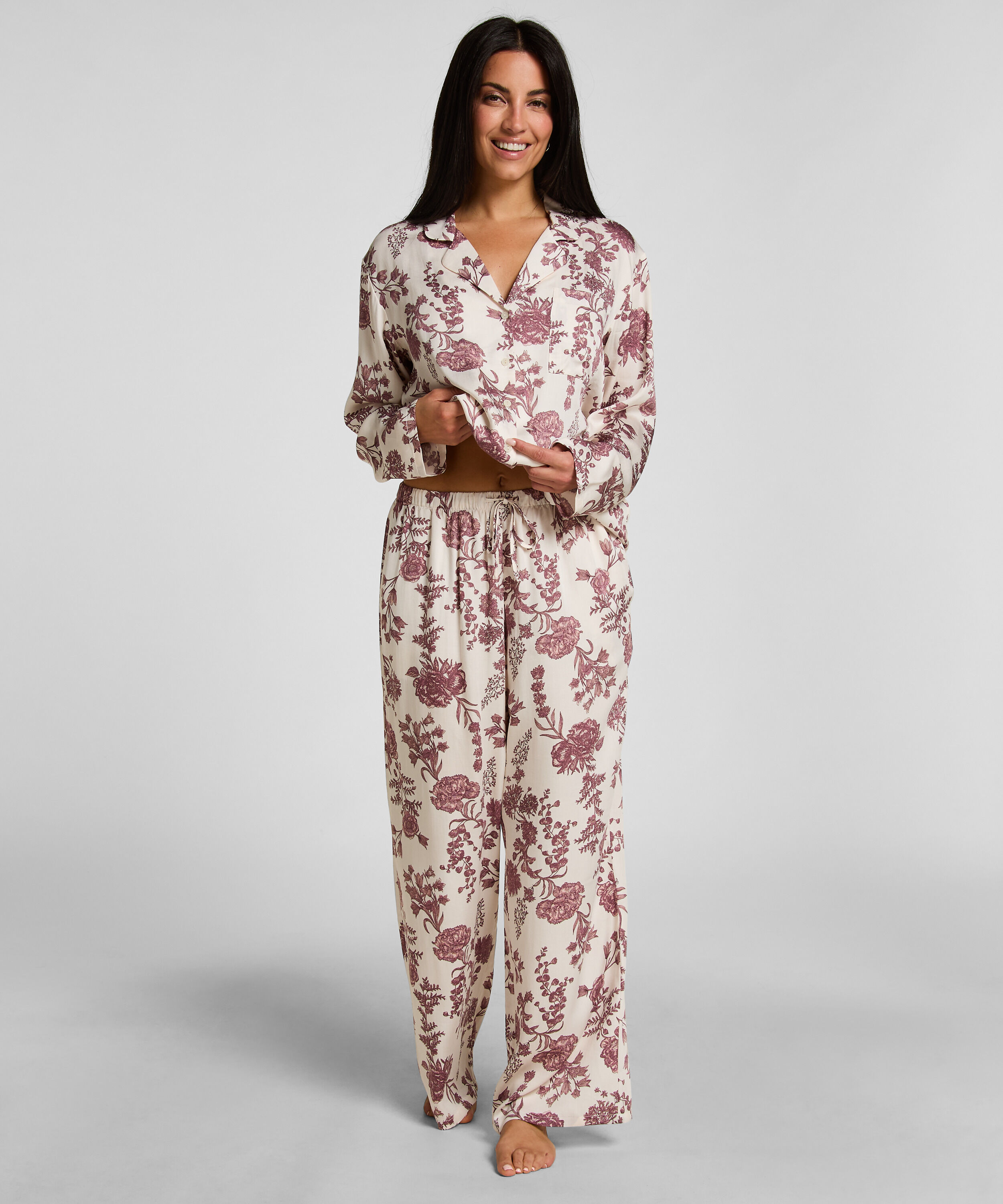 Pantalon de Pyjama Woven Print, Beige