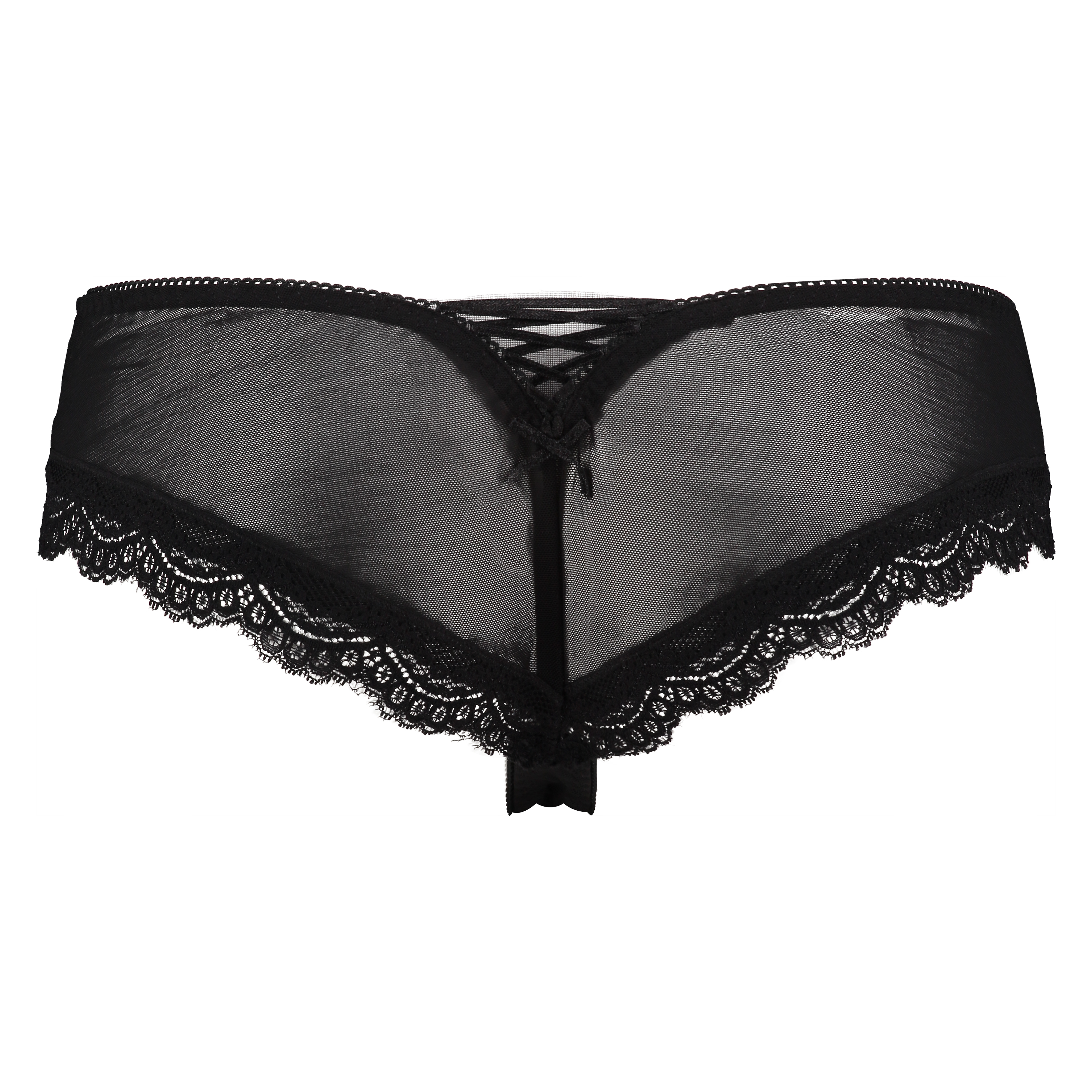 Slip brésilien Embroidered Mesh, Noir, main