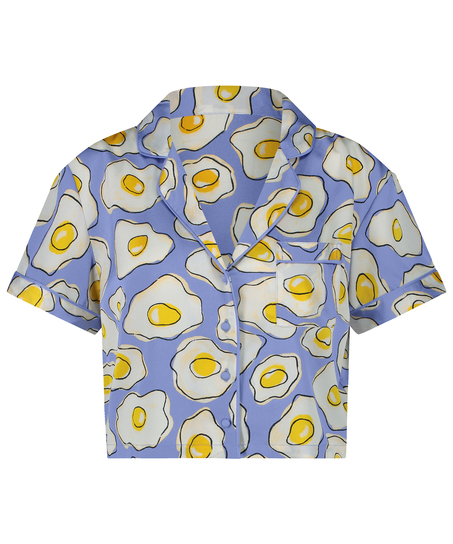 Veste à manches courtes en satin, Violet