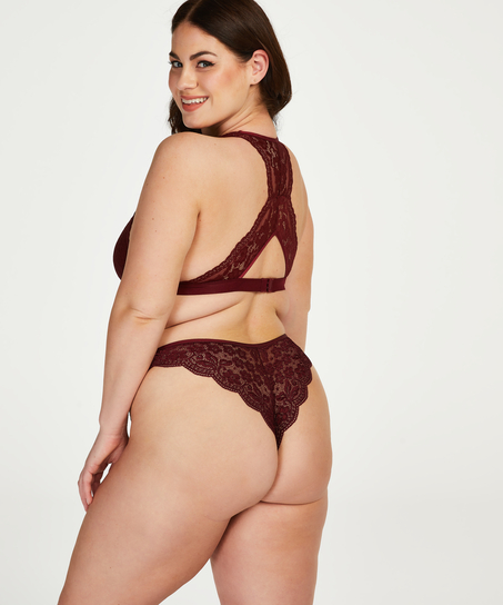 Slip brésilien jambe haute, Rouge