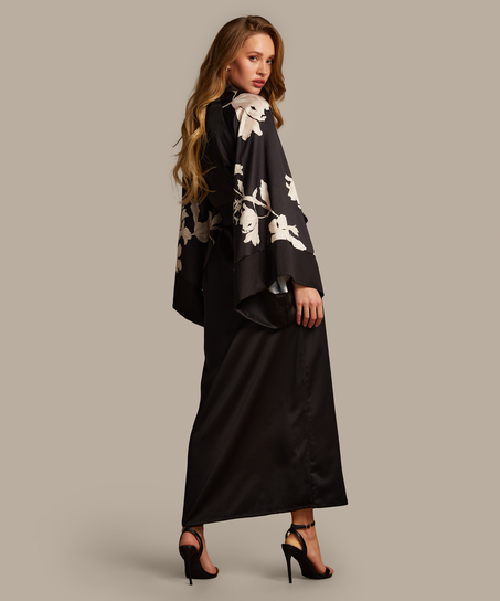 Kimono Satin Bloom, Noir