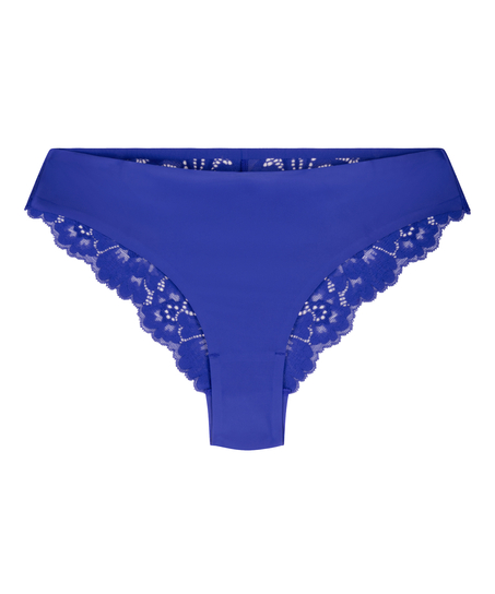 Slip brésilien iInvisible Lace Back, Bleu