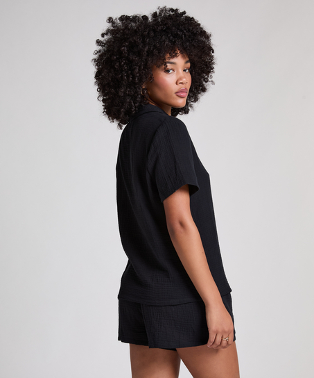 Short en mousseline, Noir
