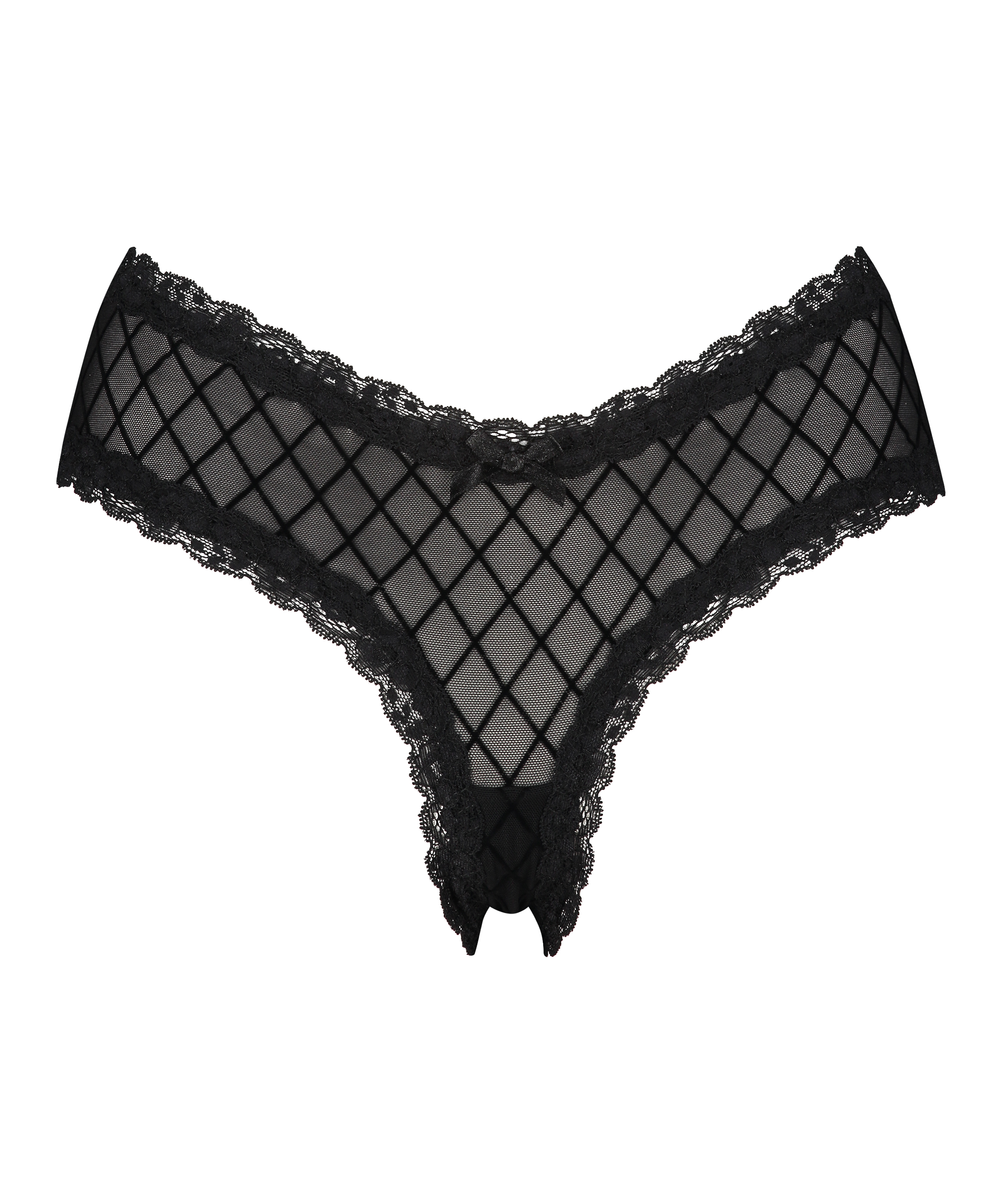 Slip brésilien V-shape Mesh, Noir, main