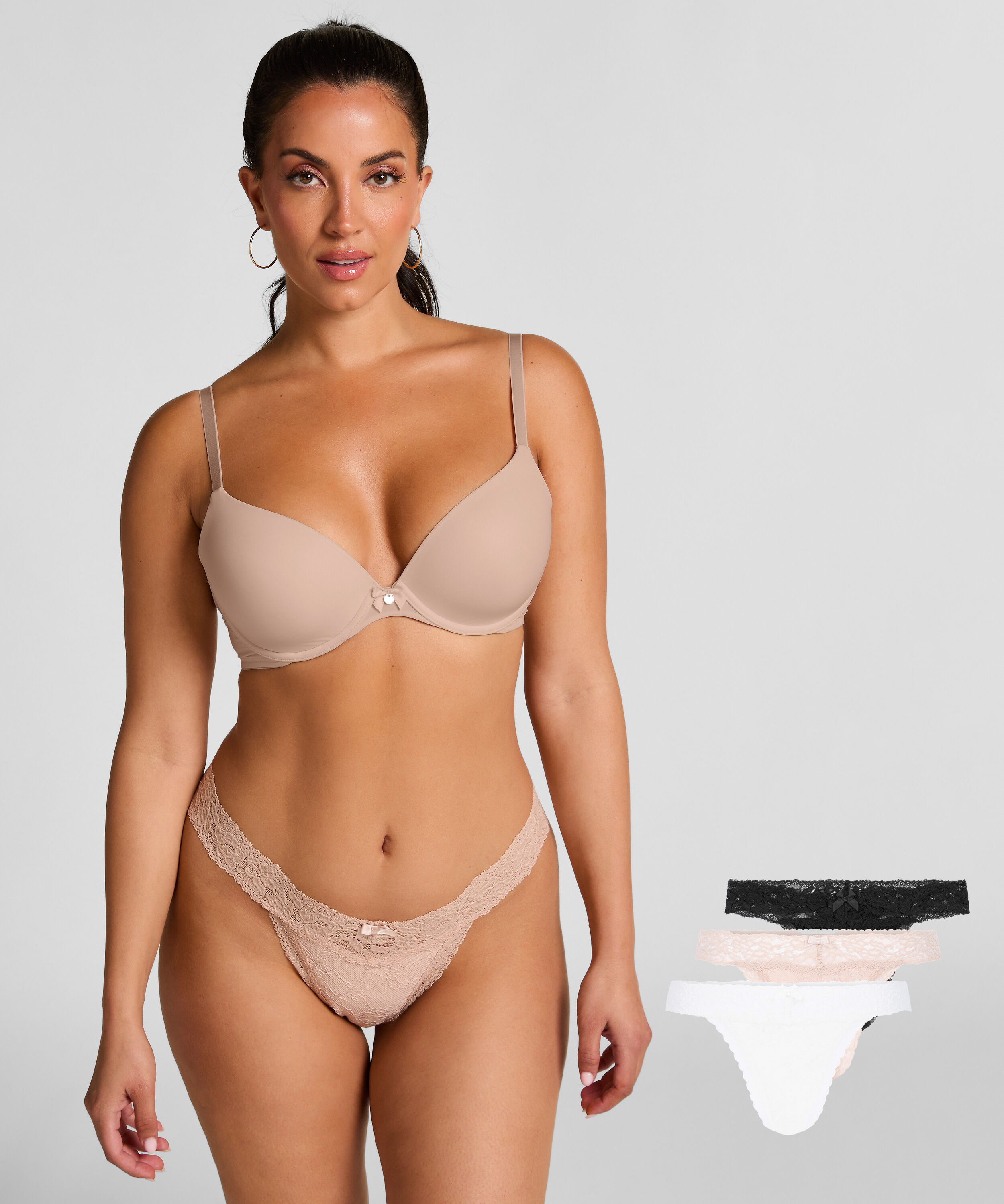 Lot de 3 strings Madison, Beige