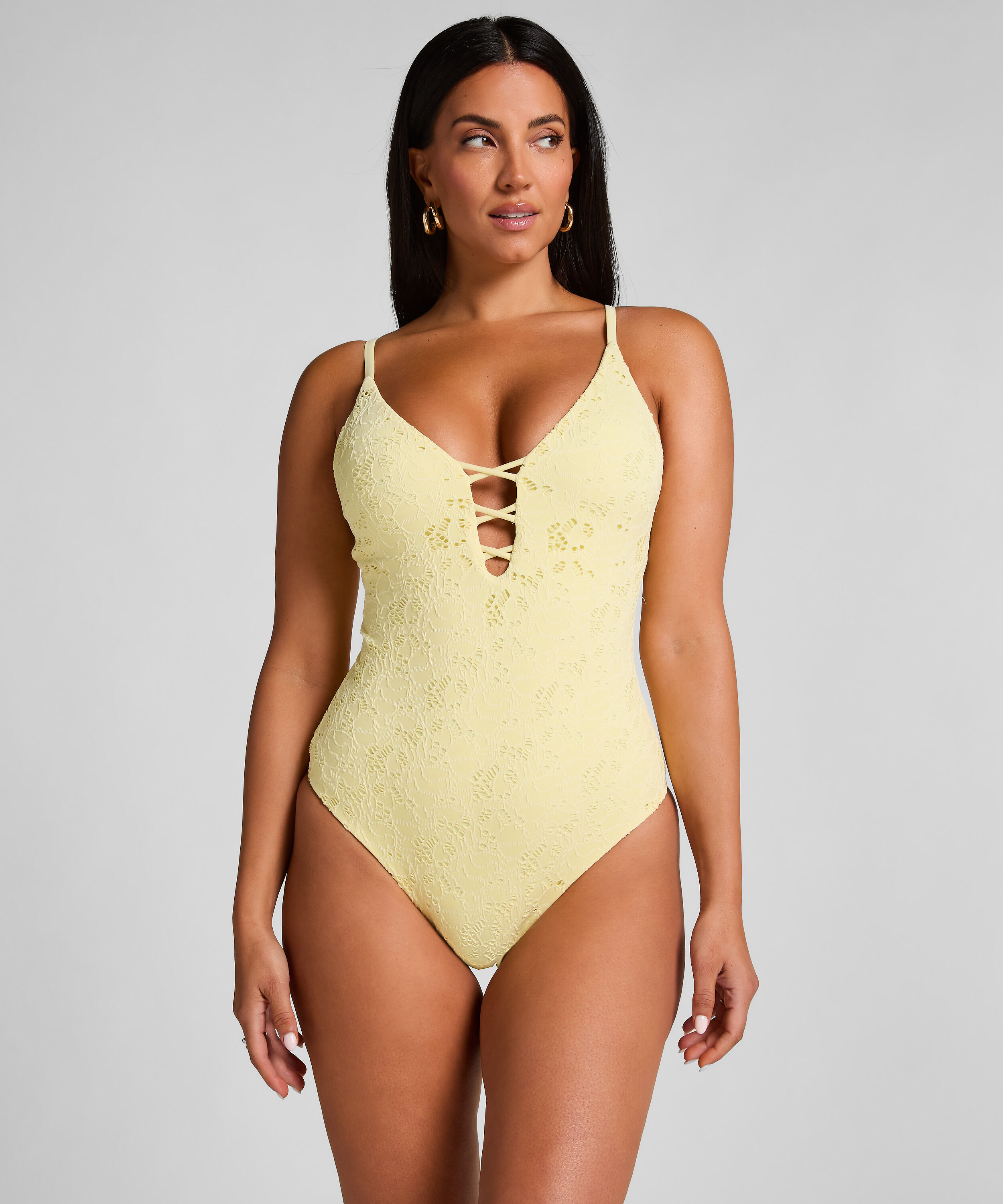 Maillot de bain en crochet, Jaune