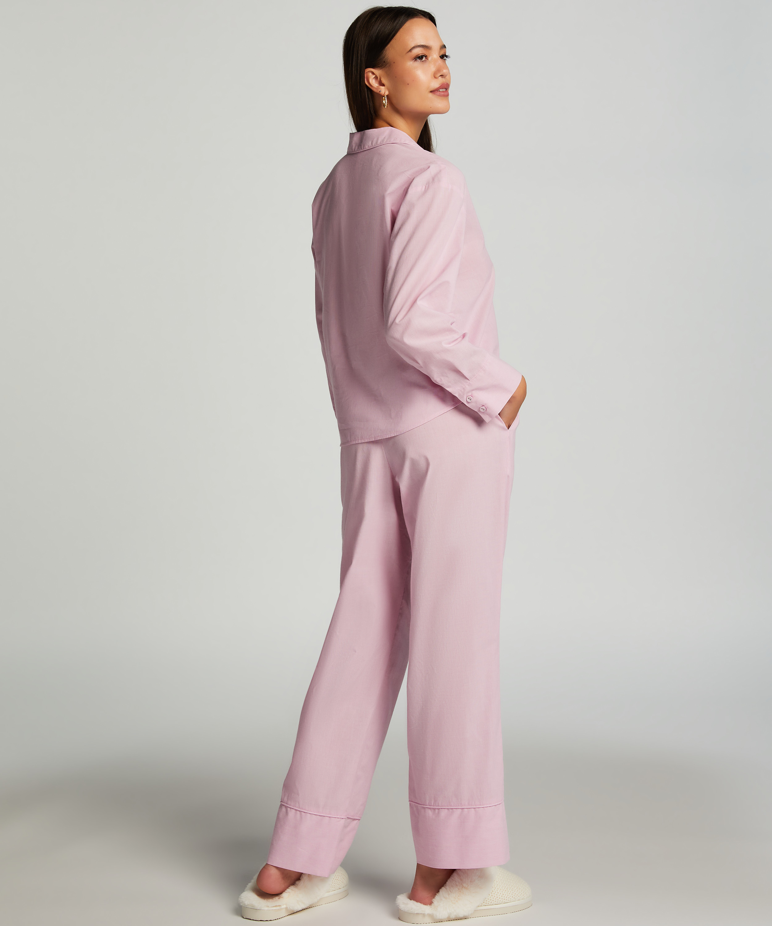 Haut de pyjama en Coton, Rose, main