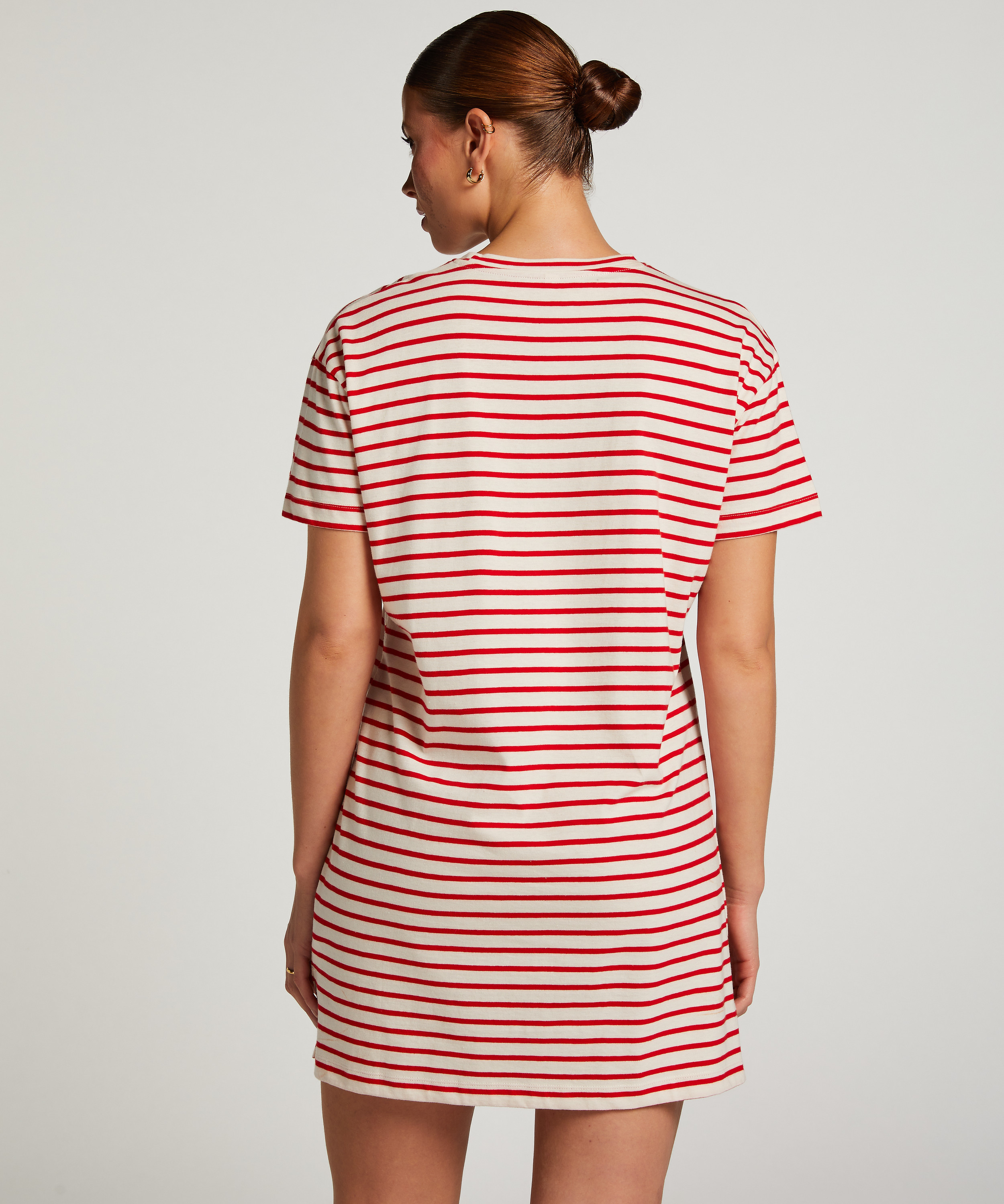 Chemise de nuit à col rond, Rouge, main