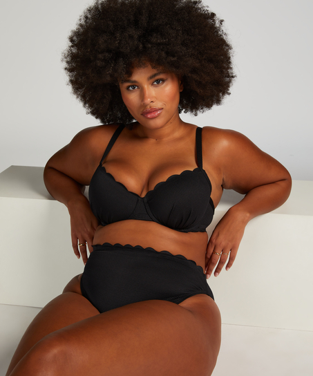 Haut de bikini préformé à armatures Scallop, Noir