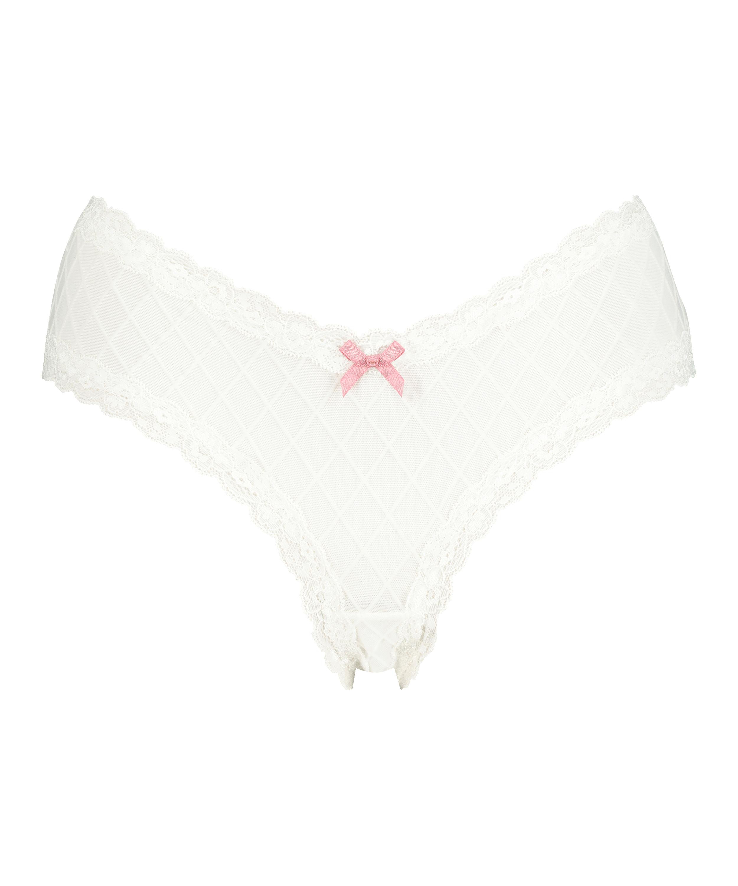 Slip brésilien V-shape Mesh, Blanc, main