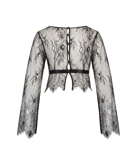 Top Allover Lace, Noir