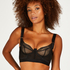 Soutien-gorge bustier non rembourré à armatures Hana, Noir